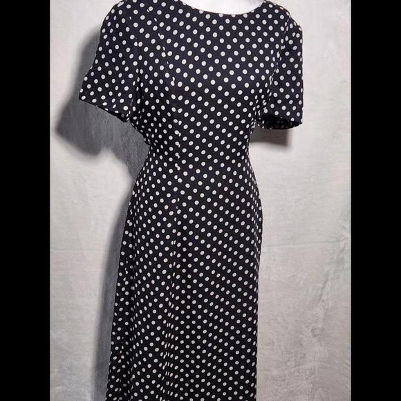 (29) Talbots Maxi Polk-a-dot dress, Sz 12 - Picture 1 of 3
